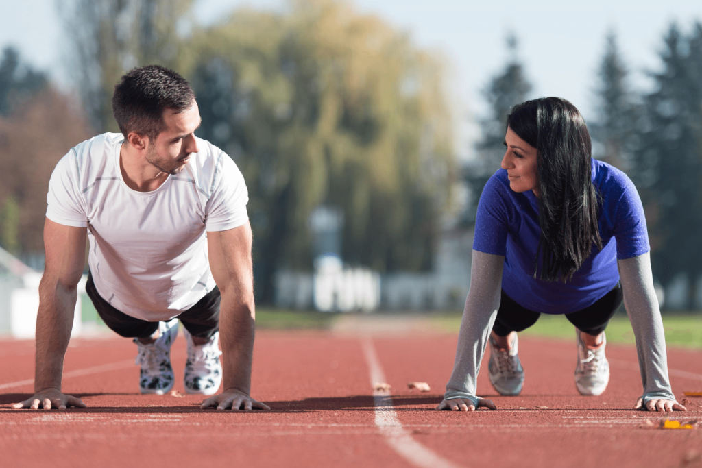 Bear crawl push up